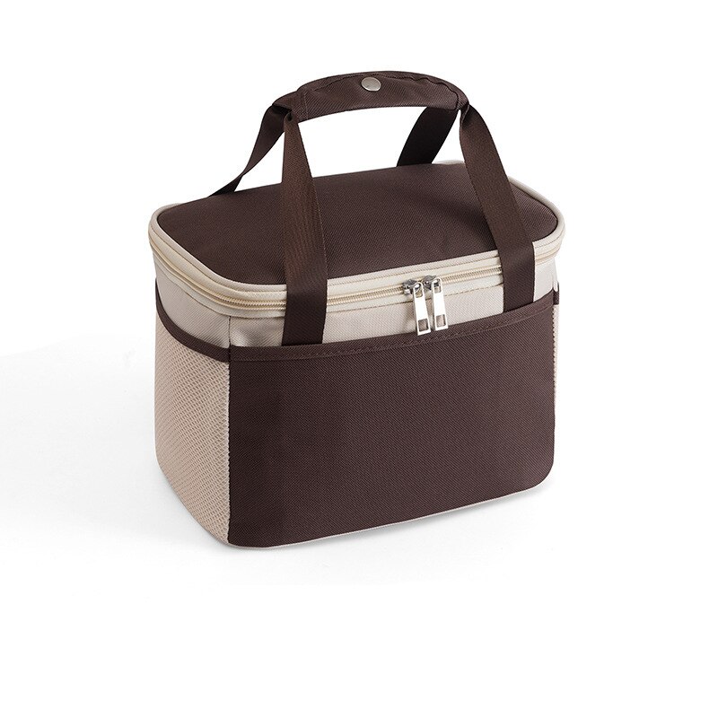 Isolatie Lunch Lunch Tas Outdoor Picknick Tas Takeaway Maaltijd Levering Ijs Zak Multifunctionele Modieuze Koeler Pakket: Dark Brown / 25X18X15cm