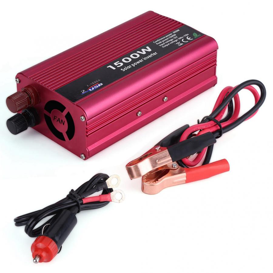 1500w dc 12v til  ac 230v bilstrømomformer omformer dobbel usb-laderadapter modifisert sinus