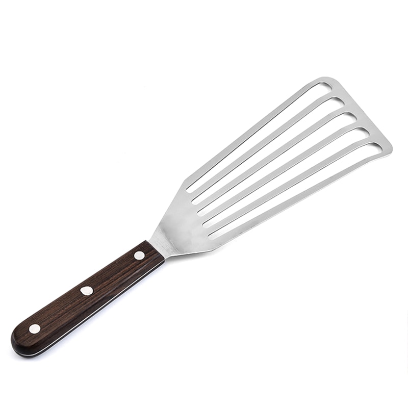 1 Pcs Slotted Turner Fish Spatula Stainless Steel Flexible Kitchen Barbecue Spatula TT-best