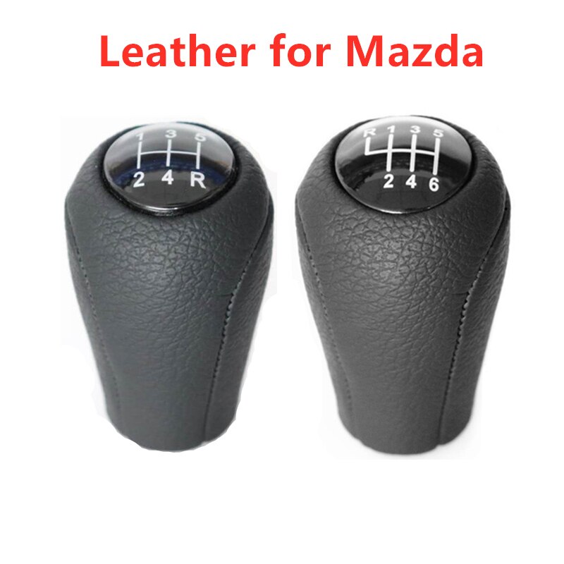 5 6 Speed Car Leather Gear Shift Knob for MAZDA 3 BK BL 5 CR CW 6 II GH CX-7 ER MX-5 NC III 23 MT Handball Accessories