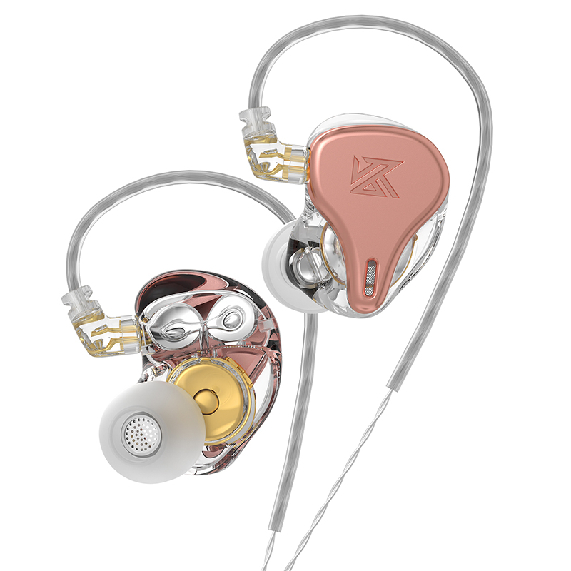 Kz × hbb  dq6s in-ear-kopfhörer, hifi-bass-kopfhörer, geräuschunterdrückung, musik-sport-headset, kabelgebunden mit mikrofon, ohrhörer kz zex pro zsx: Pink mit mikrofon