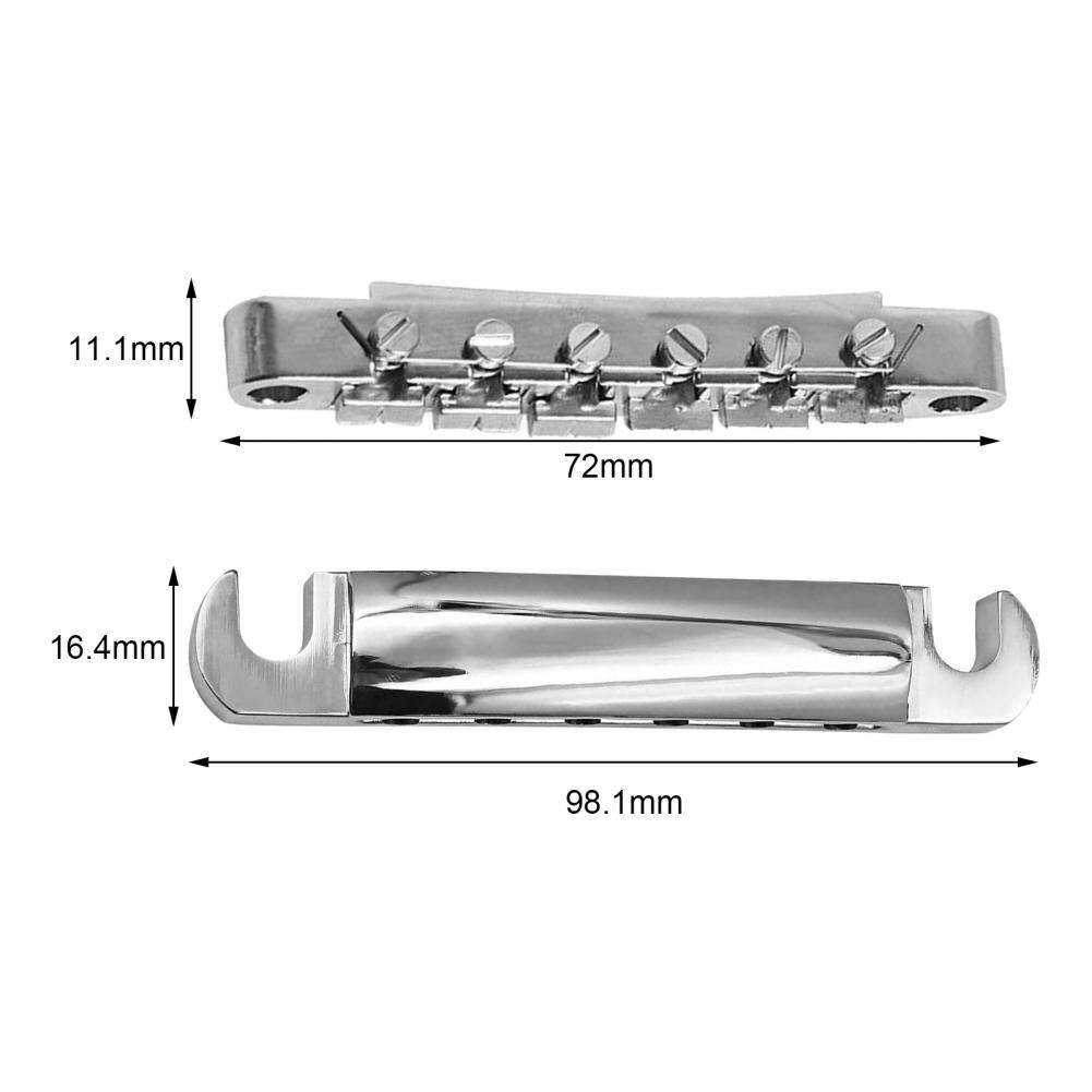6 Strings Gaten Gitaar Brug Fixing Clip Roterende Compact Elektrische Gitaar Staartstuk Brug Met Studs Set Voor Instrument