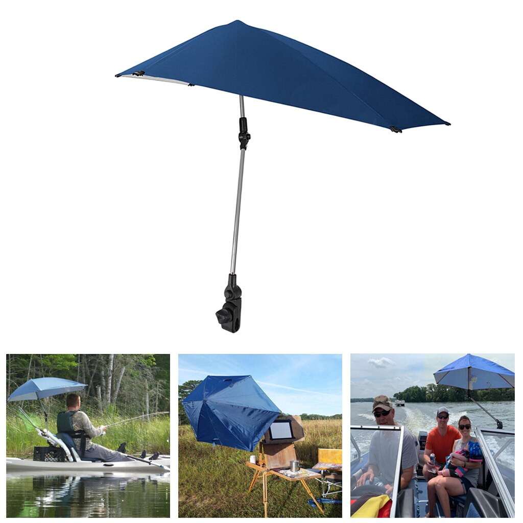 Opvouwbare Upf 50 + Verstelbare Strand Paraplu Parasol Parasol Voor Zomer Stoel Golf Wandelen