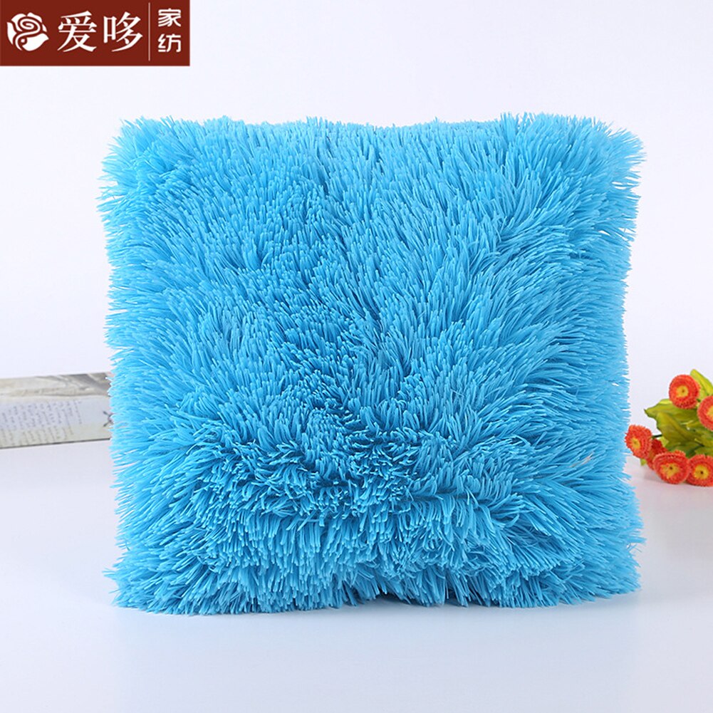 Housse de coussin en peluche solide | Taie d'oreiller en peluche décorative de maison, fourrure de voiture, canapé taille: L