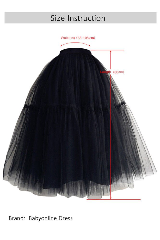 Schwarz Lange Hochzeit Petticoat Tüll Felsen Brautkleid Ballkleid Unterrock Hochzeit Zubehör
