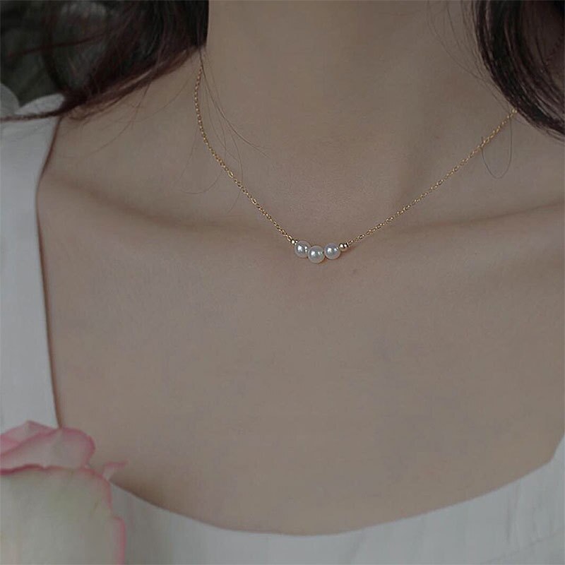 Korea Parel Choker Ketting Elegante Double Layer Ketting Hanger Voor Vrouwen Sieraden Bruiloft Verjaardag: NDYZ118