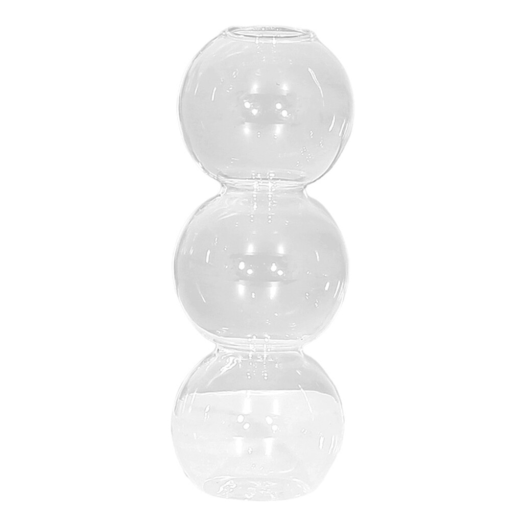 All Glass Terrarium Glass Flower Vase Hydroponic Planter Desktop Ornaments: 3 Balls