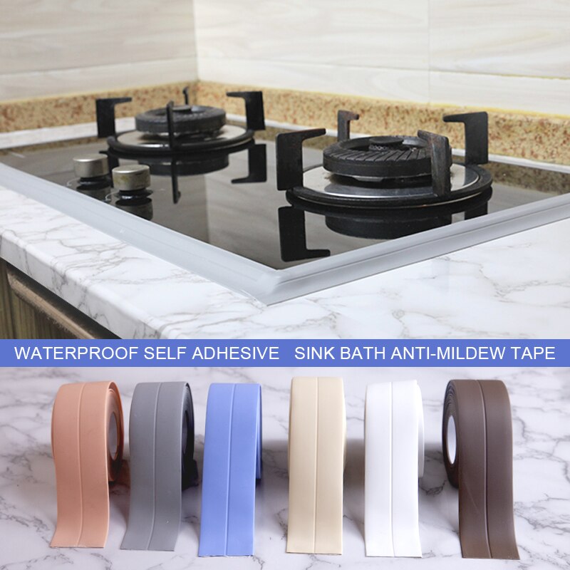 Cinta de sellado para ventanas y baño, adhesivo de Pvc impermeable para pared, costura autoadhesiva, sellador de esquina de inodoro, 3,2 m x 22mm