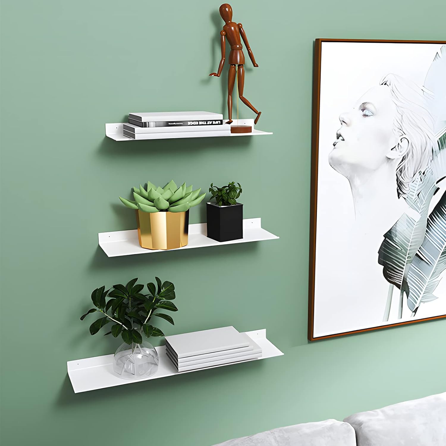 Estantes flotantes para baño sin perforación, estante de pared de almacenamiento, organizador para el hogar, ferretería, armario, cocina, accesorios de baño