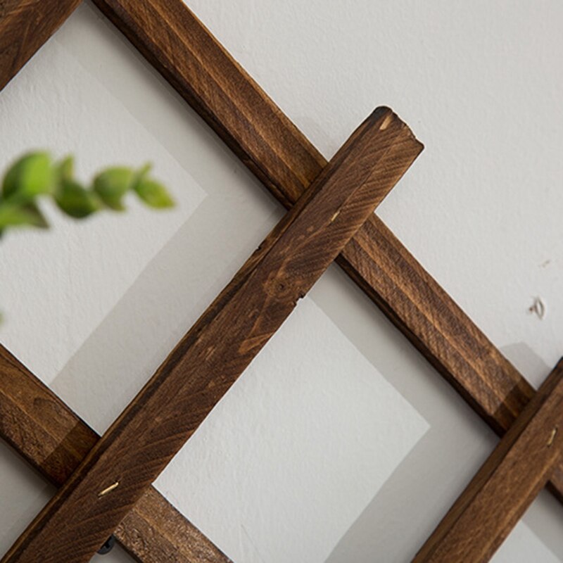 Folding Wooden Trellis Anti-Corrosion Triple-cornered Expandable Plant Climbing Lattice Trellis Decorative Garden Fence