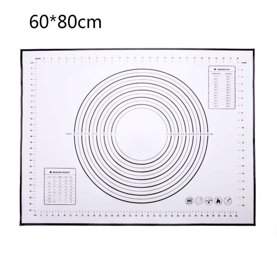 Vip Siliconen Bakken Mat Milieuvriendelijke Mat Voor Rolling Deeg Pad Grote Non-stick Oven Patisserie Bakken Accessoires Gereedschap: 60X80CM Black