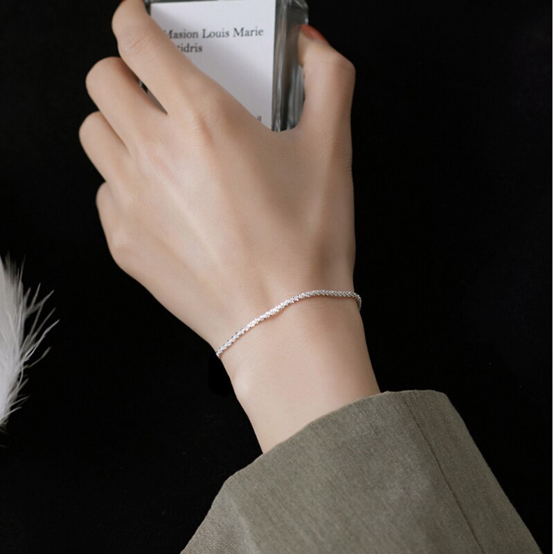 Nowe srebrne kolor Gypsophila łańcuszek wężykowy z kości bransoletka i bransoletka dla kobiet grzywny biżuteria ślub impreza prezent 2021 tendencja