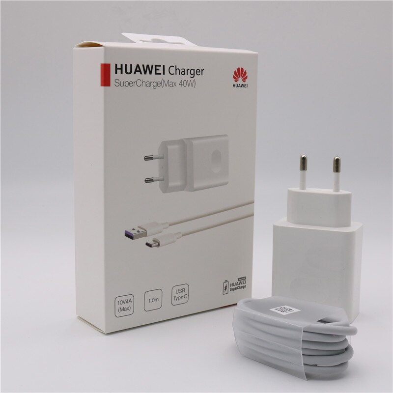 Huawei p30 pro carregador rápido original 40 w 10 v/4a ue supercharge adaptador usb 5a tipo c cabo mate 20 10 pro honra magia 2 nova 5