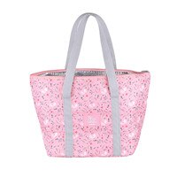 Blumen- Druck Thermische Isolierte Mittagessen Tasche Für Frauen Mädchen tragbar Tragen Tote Kühler Mittagessen Kasten Isolierte Tasche: rosa