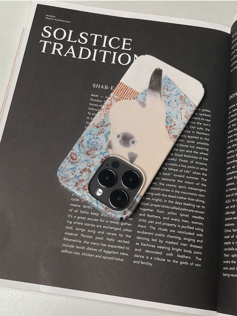 Vintage Ins Olieverfschilderij Siamese Kat Artistieke Mooie Telefoon Hoesje Voor Iphone 15 14 11 12 13 Pro Max Plus Achterkant