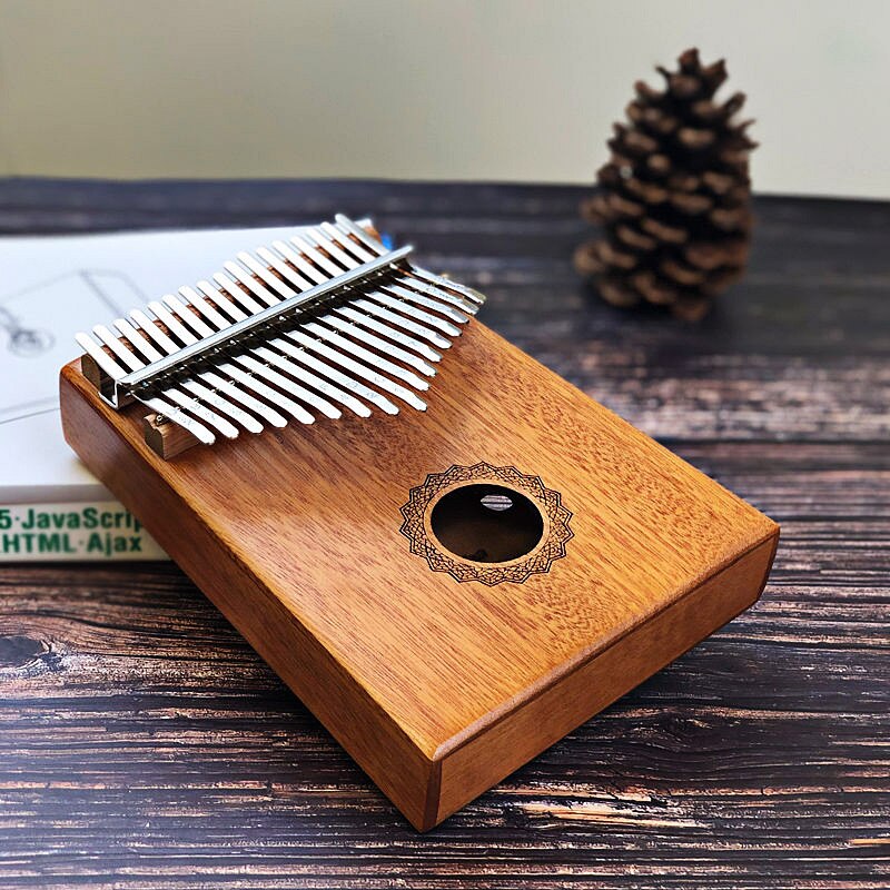 17 schlüssel Kalimba Daumen Klavier Sapele Mahagoni Körper Musical Instrument Uhr Finger Klavier Instrument