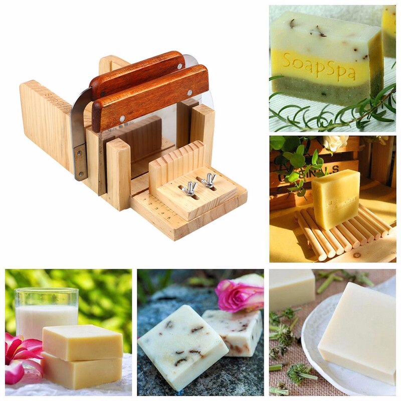 Fyr diy-sæbesæt loaf sæbeskærere rektangel toast skiver / producent rustfrit stål bølget blad 3 in 1 sæbefremstillingsartikler