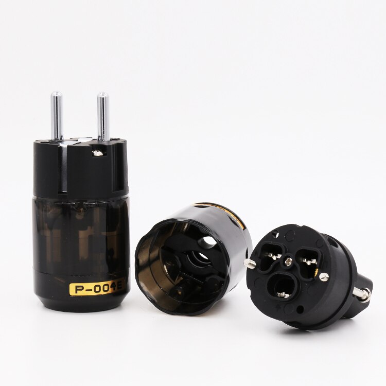 Par de enchufes de cable de alimentación de alta gama P004E + C004, rodio Platinum, EU