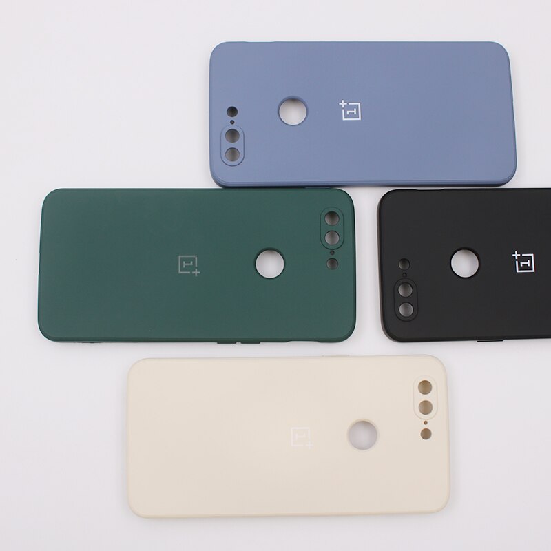 Original Square Liquid Silicone Case For OnePlus 5T Matte TPU Back Covers Soft Phone Bags Cases Ultra Thin For OnePlus 5T