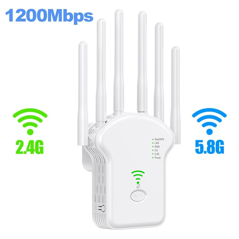 1200 Mb/s 5GHz wzmacniacz sygnału WiFi bezprzewodowe wzmacniacz sygnału WiFi dwuzakresowe 2.4G 5G wzmacniacz sygnału wi-fi 6 antena wzmacniacz sieci Router WPS: orange / wtyczka UE