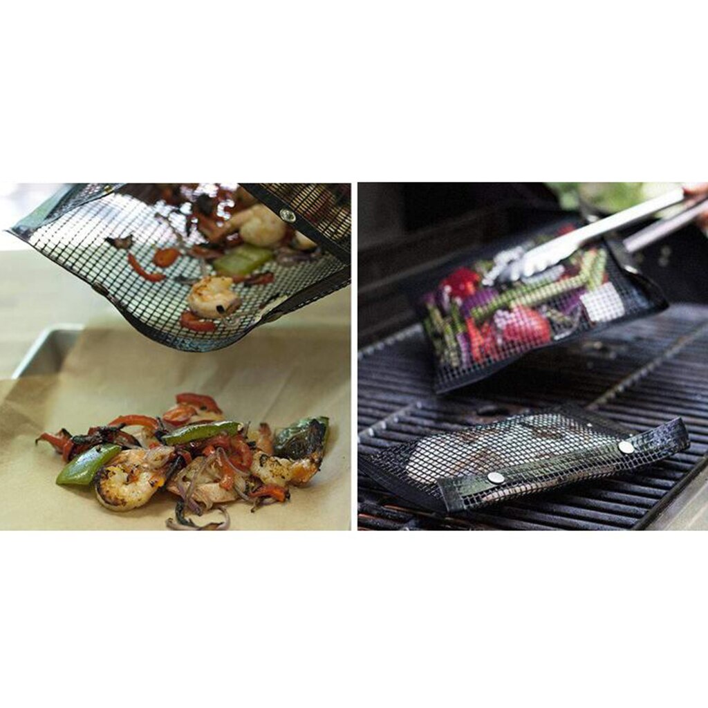 Sac de maille barbecue Grill, sac de cuisson BBQ antiadhésif, réutilisable et facile à nettoyer sac de cuisson en maille antiadhésive