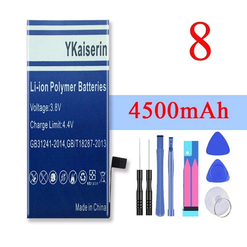 Ad alta Capacità Della Batteria Del Telefono Mobile Per Il IPhone 4 4s 6s 6 7 8 6S/6/7/8 più di X Batteria di Ricambio Per Apple 5 5S 5C Se + Codice Binario: For iPhone 8