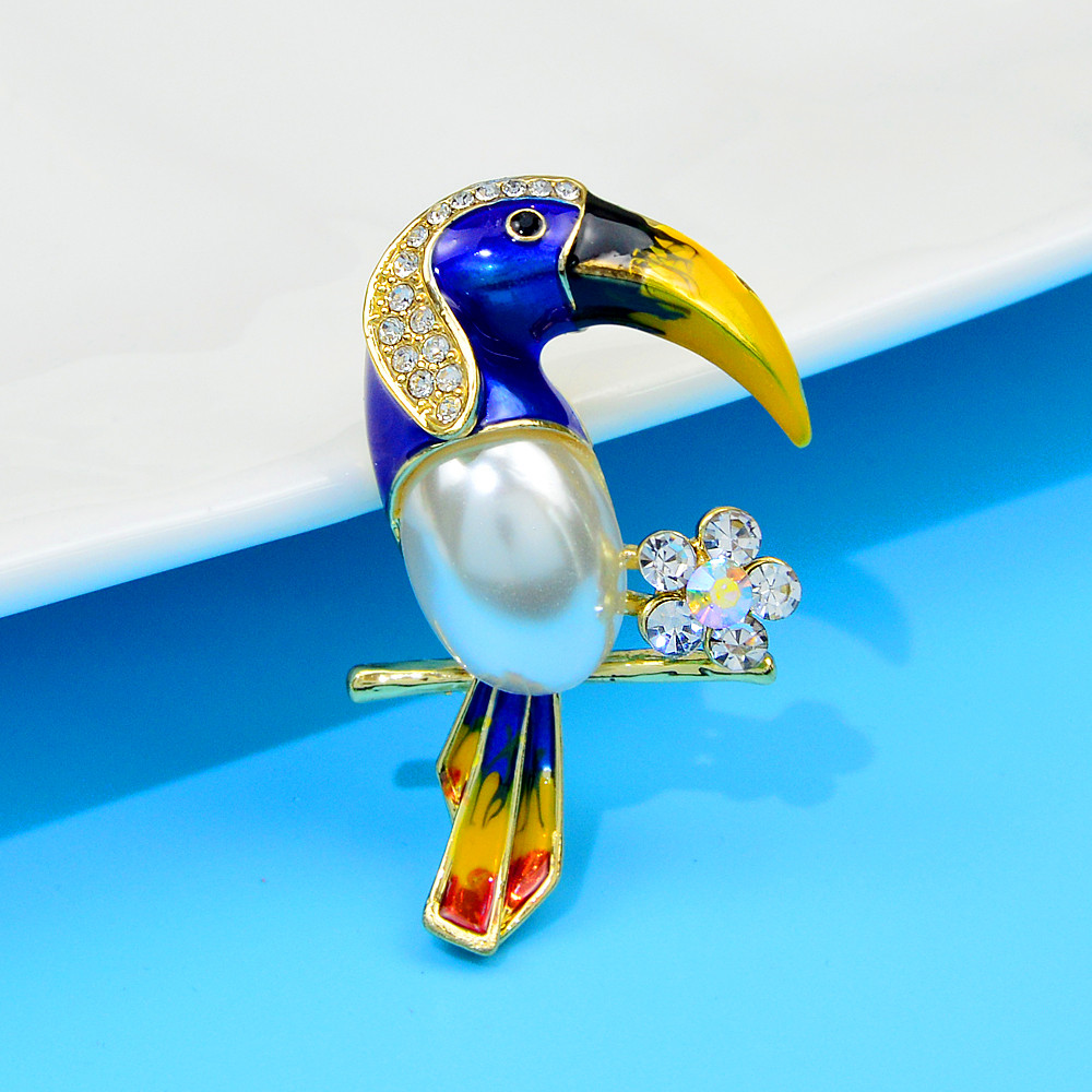 Cindy xiang strass-papageienbroschen für damen, perlen-Ebene-vogel-schmuck, emaille-accessoires