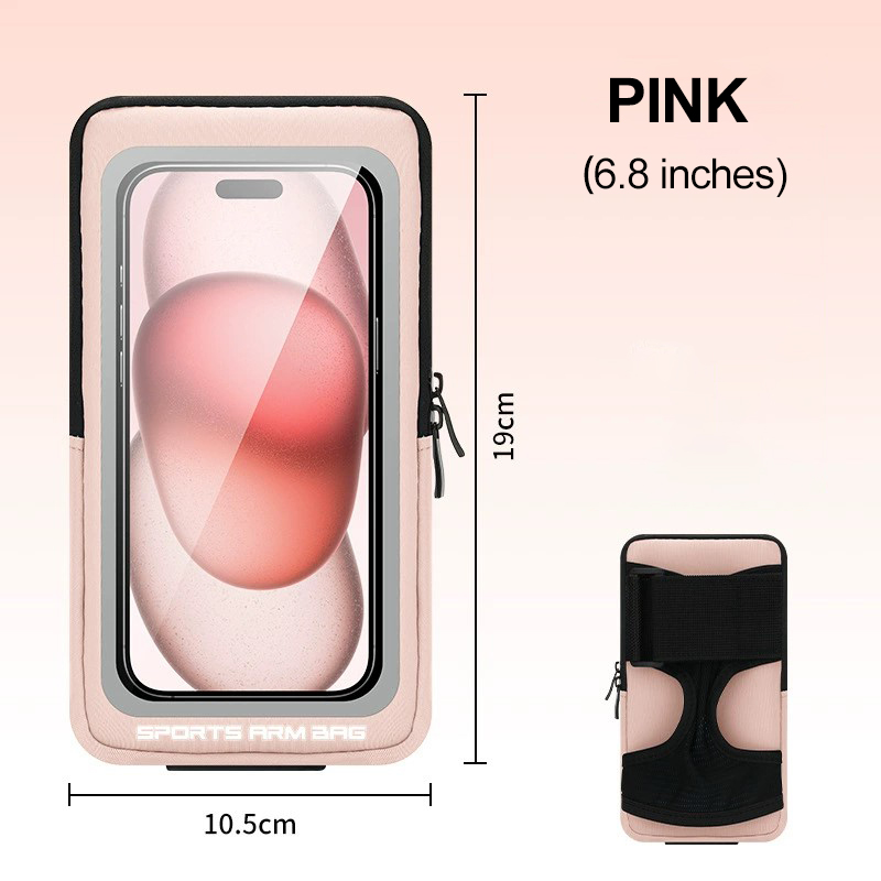 Bracciale sul telefono Borsa per cellulare Braccialetti da polso Borse Mp3 mp4 Porta cellulare sportivo Accessori per telefoni cellulari Donna sport: bianca