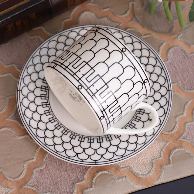 Classic European Bone China Coffee Cups and Saucers Tableware Coffee Plates Dishes Afternoon Tea Set Home Kitchen: 3