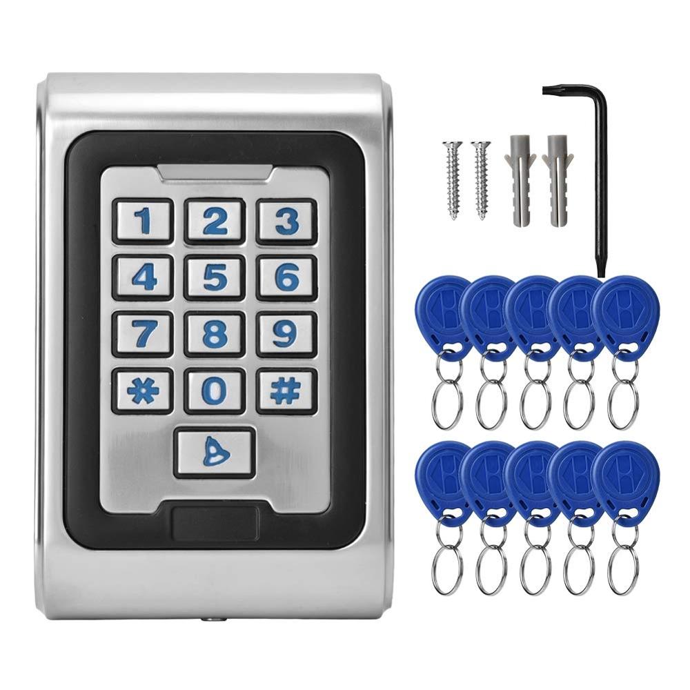 Door Access Control System Kit Card Access Control Password Keypad Door Entry System Safety with Waterproof Backlight Keyboard