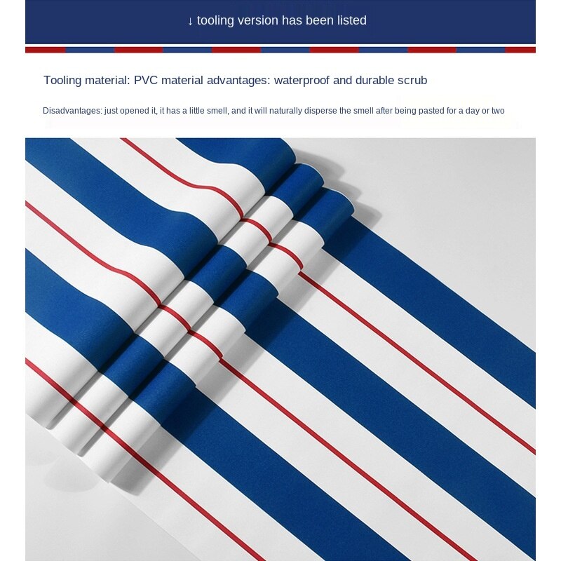 Britse Stijl Behang Verticale Strepen Mediterrane Stijl Eenvoudige Moderne Vliesbehang Slaapkamer: gong zhuang kuan