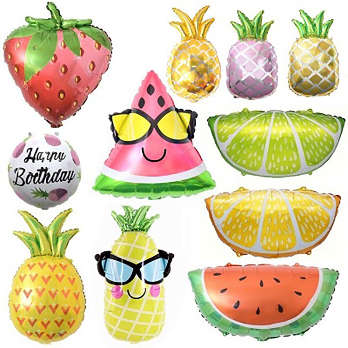 Ballons en aluminium Fruits bricolage ananas, hawaïen, pastèque tropicale, décor de fête d&#39;anniversaire, citron pour enfants