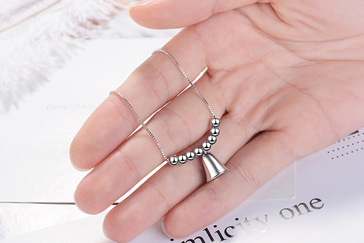 Anenjery zilveren bedels kralen armbanden schattige kleine bel armband voor vrouwen pulseira feminina s -b220