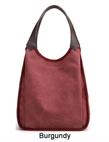 Canvas Tassen Voor Vrouwen Tote Handtassen Grote Dame Schoudertassen Grote Casual Vintage Crossbody Verpakking Canvas Messenger Bag Tote: Bourgondië