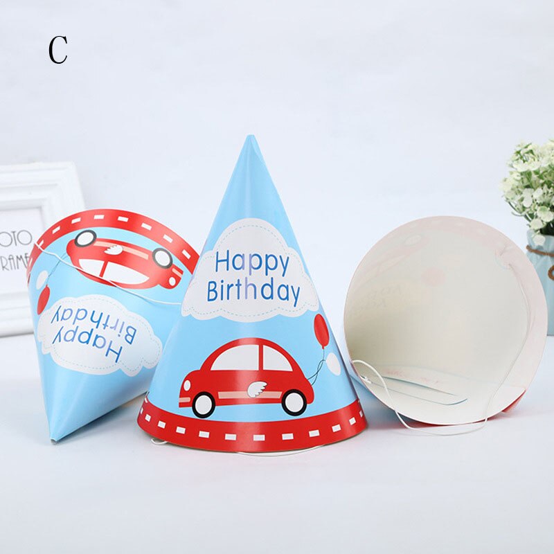 2Pcs cartoon party kids hat rainbow birthday hat chlid cartoon animal pattern decoration birthday kids hat