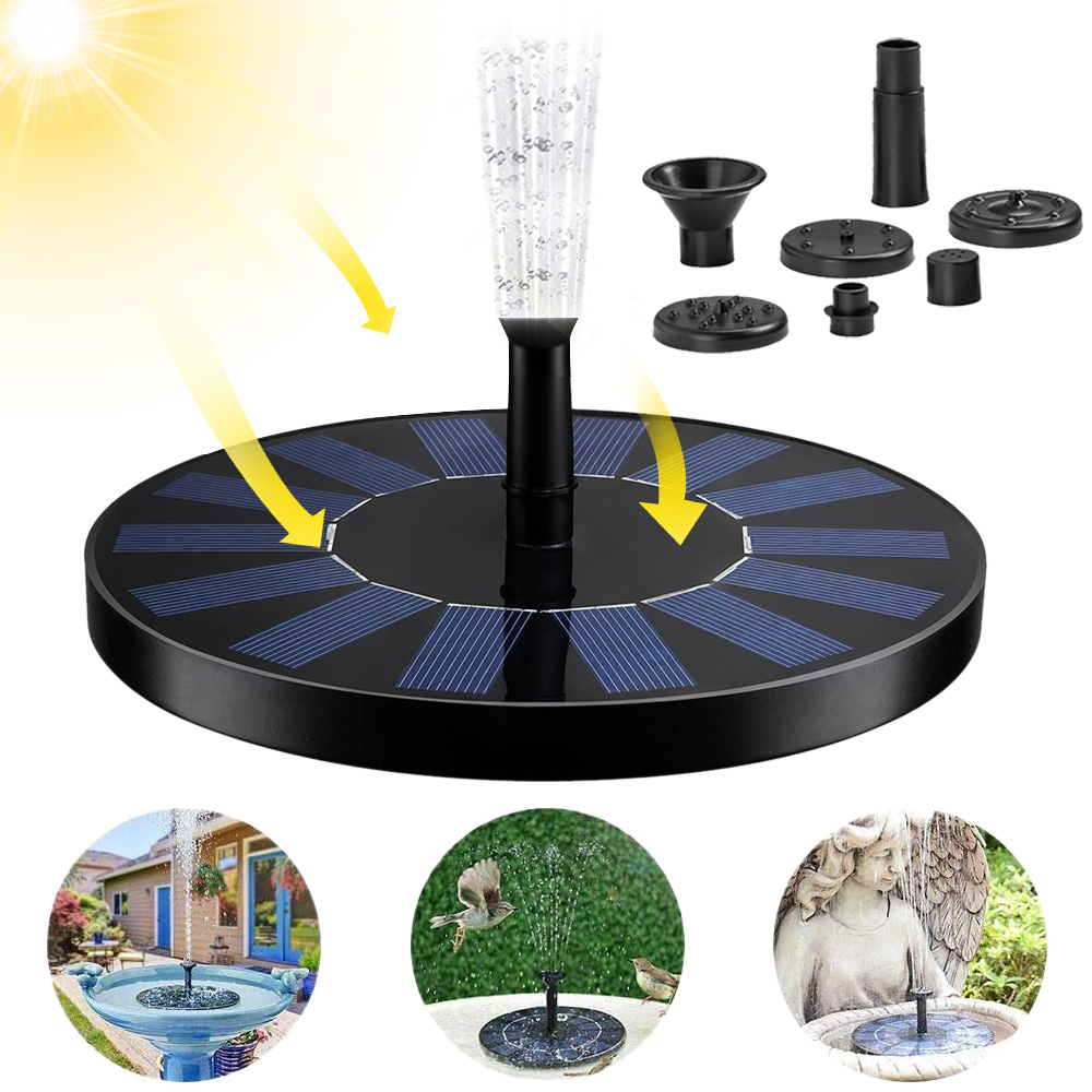 Mini Floating Solar Fountain Waterfall Fountain Garden Pool Pond Bird Bath Solar Powered Fountain Water Pump Garden Decoration