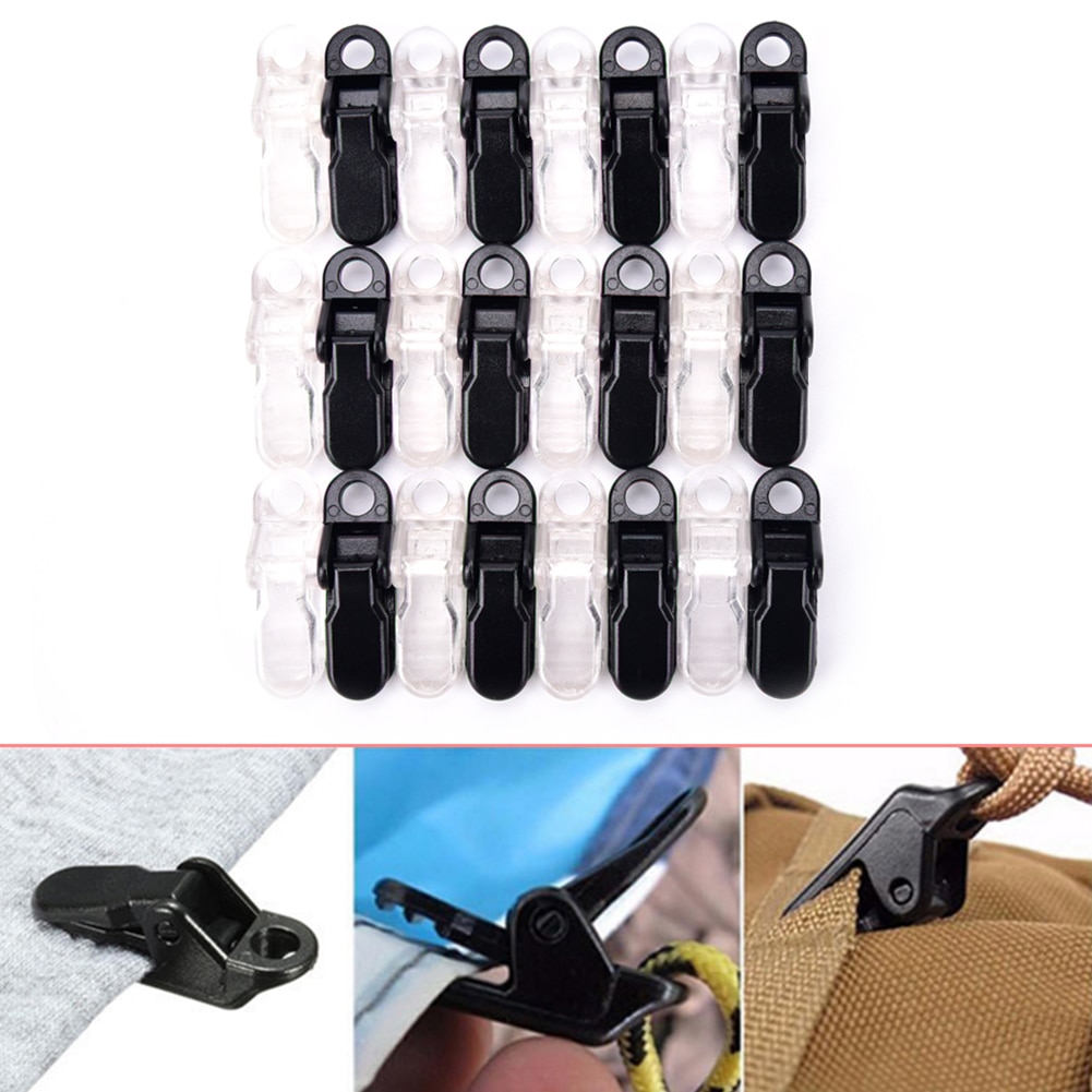 12 stuks luifelklemmen, herbruikbare tarpklemmen, vastbindklemmen, tentdoek, kampeerveer, spanaccessoires voor tenten