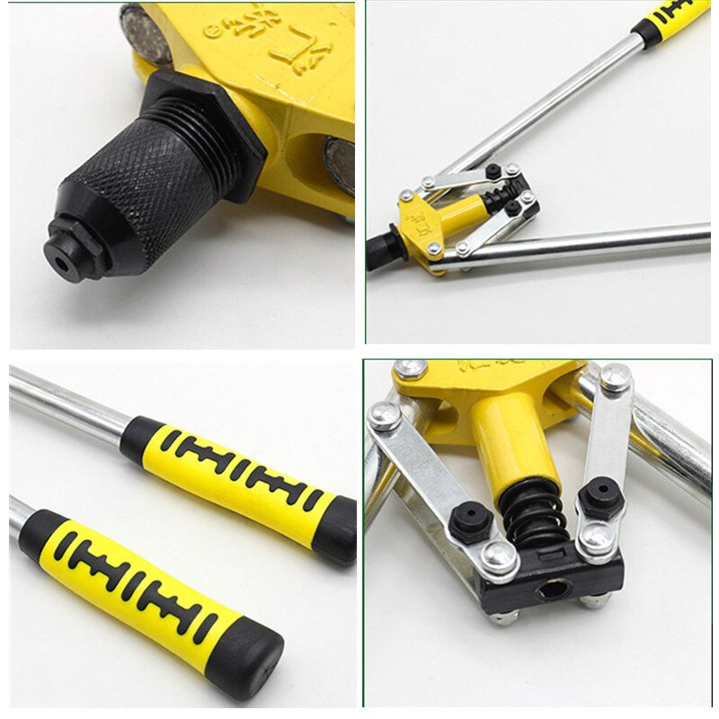 Hand Riveter, Manual Light-weight Rivet Gun Kit, Blind Rivet -2.4-4.8MM Hand Tool Gutter Repair Heavy Duty Tool