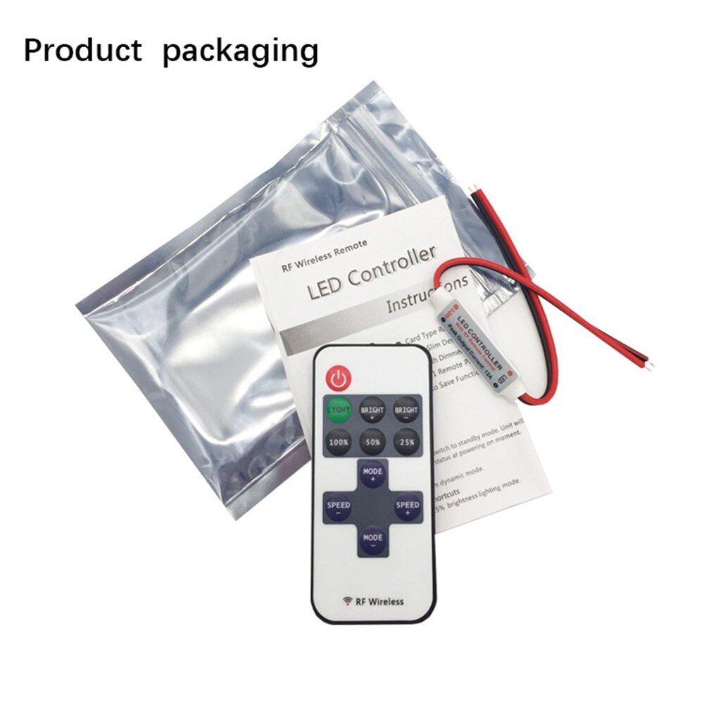 5-24V Led Controller DC 12A RF Wireless Controller Switch Led Dimmer With Mini Remote Switch In-line Led Light Controller