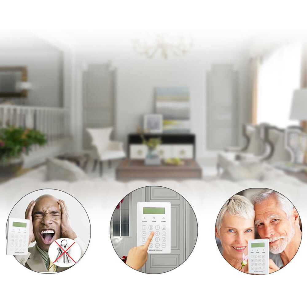 Wolf-Guard Portable Wireless RFID Keypad Keyboard Arm/Disarm Host Panel 433MHz for GSM Wifi Home Burglar Alarm Security System