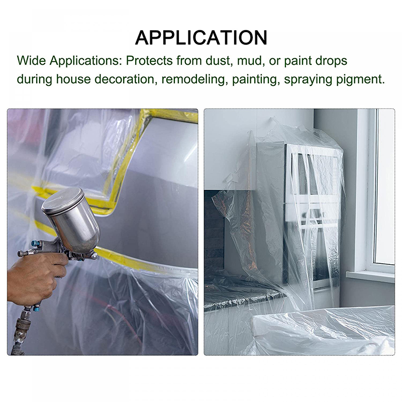 Voorgekleurde Automotive Masking Film Voor Autovlading Verfbescherming Die Spuitpapier Masking Plastic Tape Thuis stoffilm