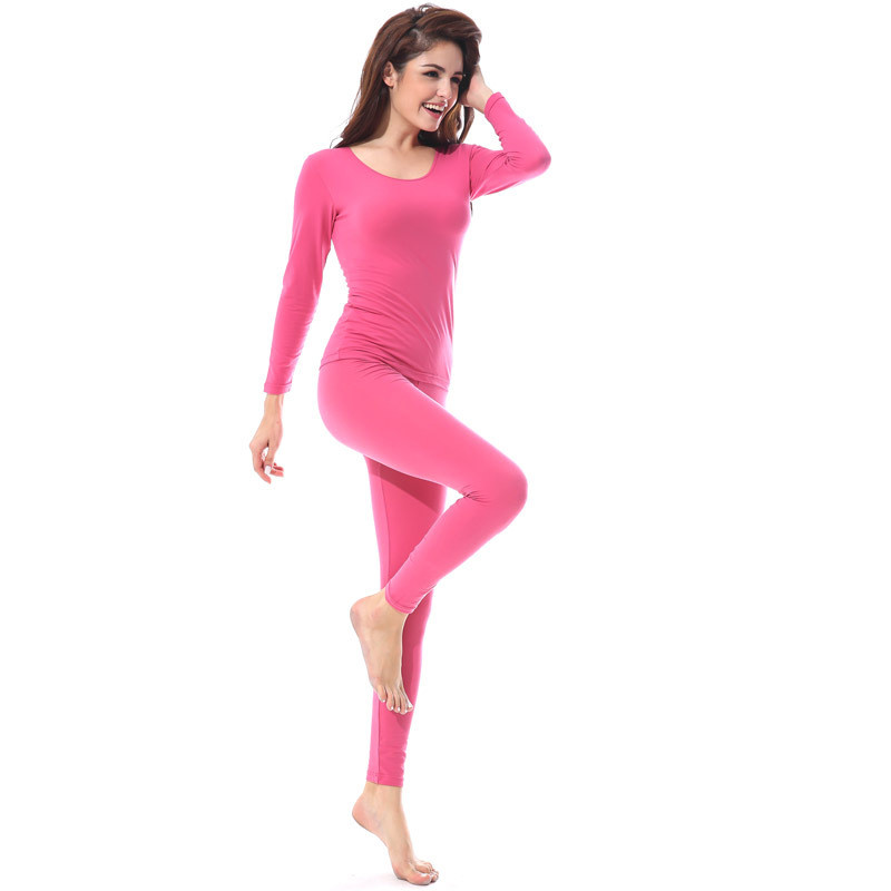 JULY&#39;S SONG Female Autumn Thermal Long Underwears 2 Piece/Set Women Body Shaped Slim Ladies Intimate Female Pajamas Warm Modal