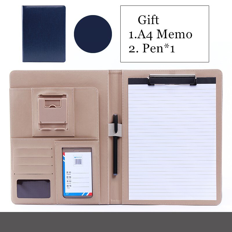 A4 Phone Holder Bags Document Business Folder Manager Conference Calculator File Organizer Layout School Office Stationery: A DARK BLUE