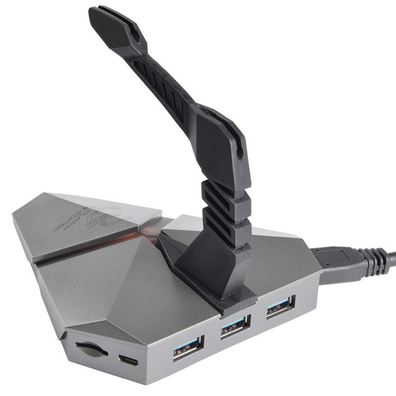 Multifunción Usb 3,0 lector Hub Gaming cuerda elástica para ratón Clip de cordón ratón soporte para cables extensión de ordenador Splitter Mouse abrazadera