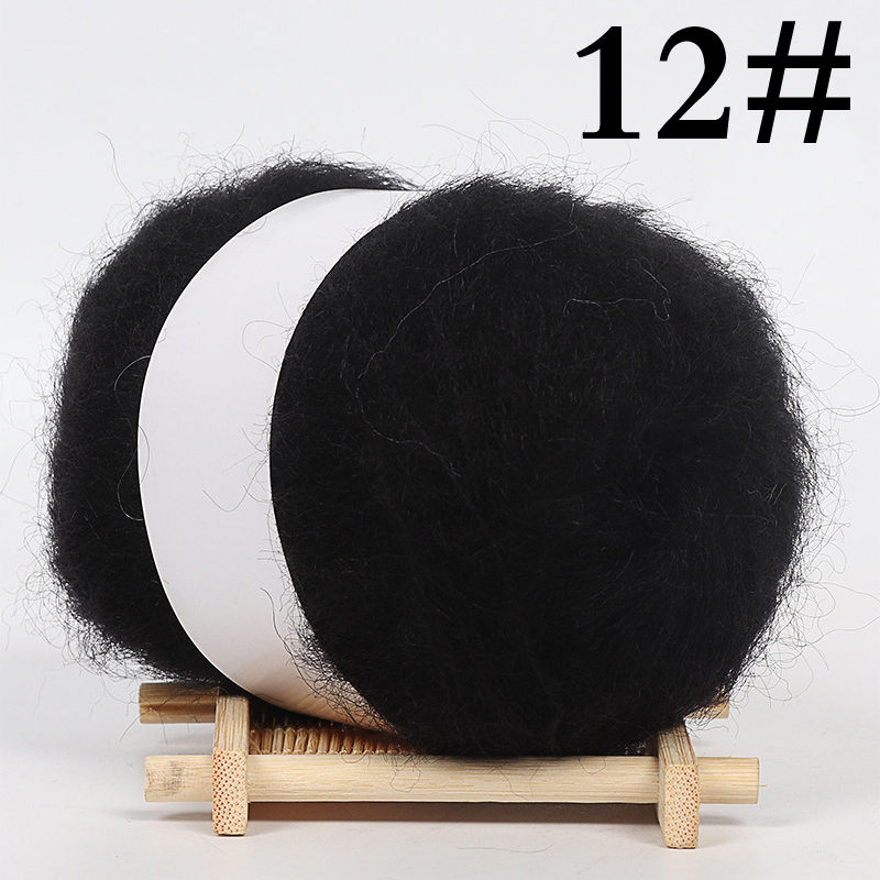 25G Praktische Mohair Garen Zachte Fijne Wol Haak Garen Voor Breien Sjaal Kleding Hoed Delicate Glad Wol Garen: 12