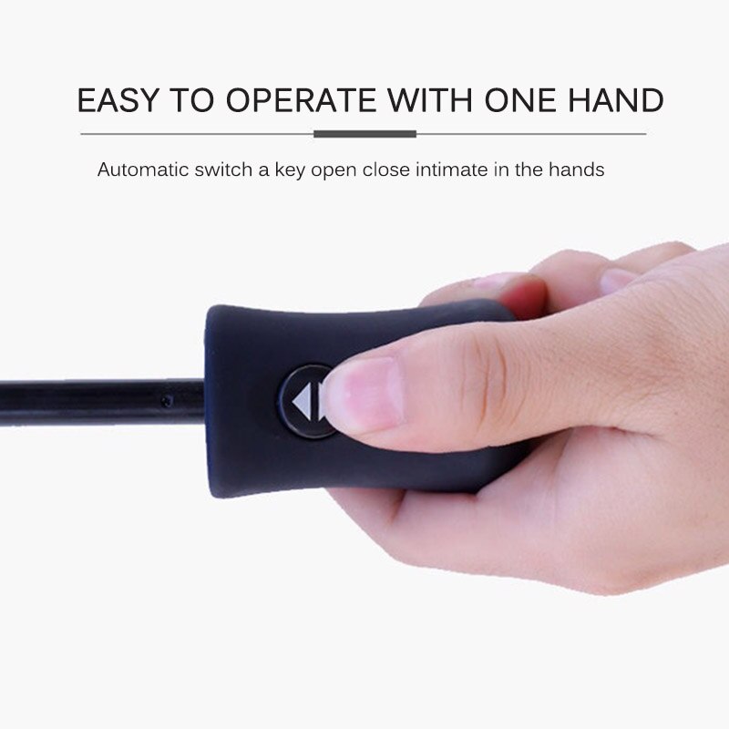 Paraguas de negocios para hombre y mujer, equipo de lluvia totalmente automático, a prueba de viento y lluvia, grande, color negro, para día lluvioso y lluvioso