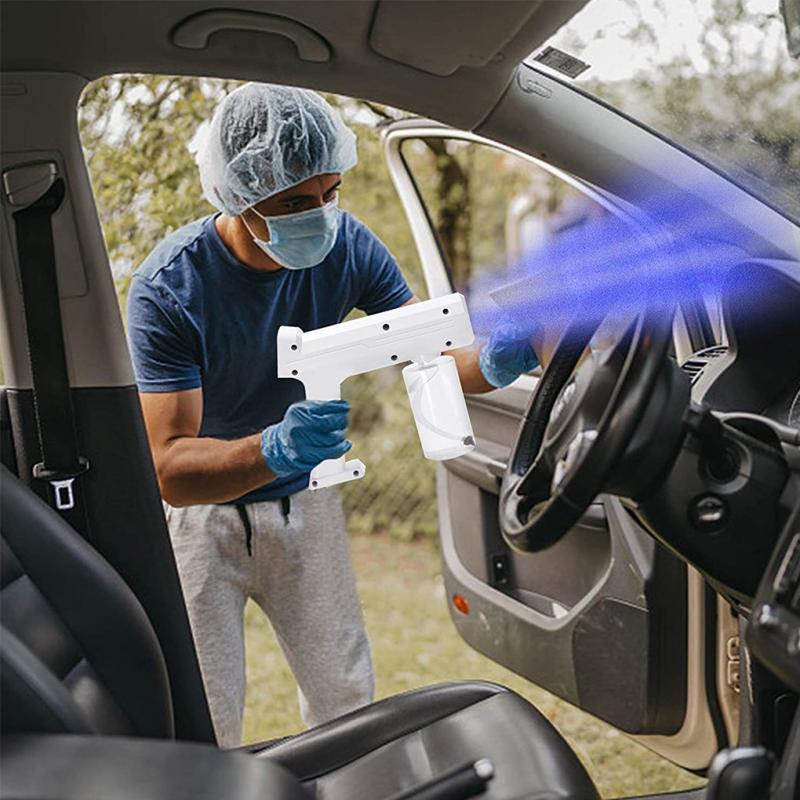 Nano Atomizing Disinfection Sprayer Gun Blue Light Steam Sterilization Handheld Wireless Gun Sanitizing Spray Fogger Nebulizers