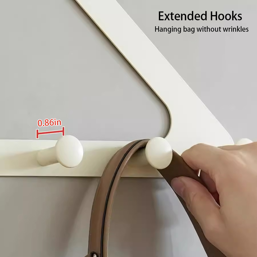 Gancho de puerta triangular montado en la pared, sin perforaciones, colgador sin rastro para abrigos, sombreros, bolsos y más.