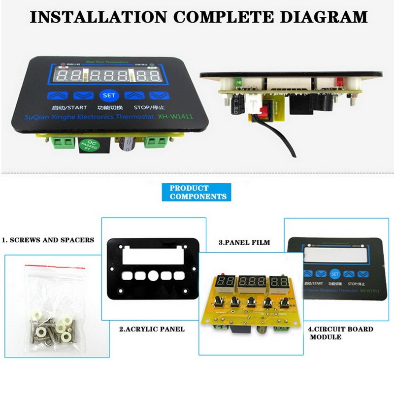 Thermostat LED Digital Temperature Controller Smart Temperature Regulator High-precision Thermostat Control Switch XH-W1411