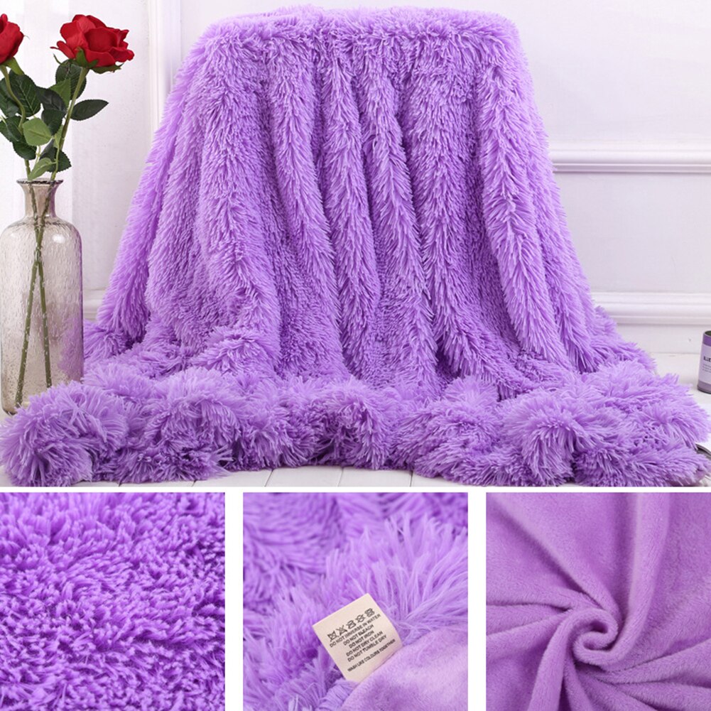 80x120cm doux moelleux Shaggy lit canapé couvre-lit literie feuille jeter couverture décorations de noël pour la maison couette